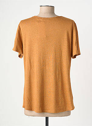 Top stretch manches courtes marron GEVANA femme