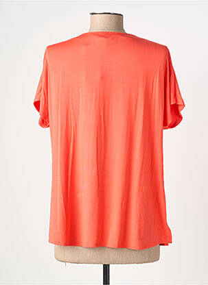 T-shirt col v manches courtes rose GEVANA femme