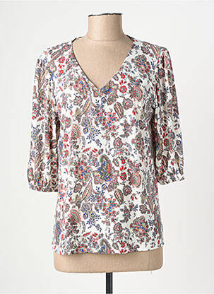 Top tissage jersey manches longues blanc GEVANA femme