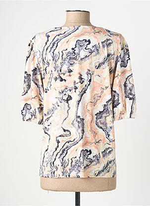Top tissage jersey manches courtes beige GEVANA femme