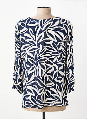 Blouse imprimé fleurs manches 3/4 bleu GEVANA femme