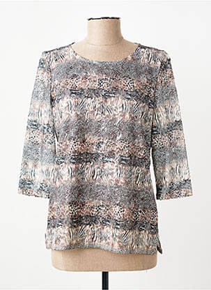 Top coupe cintrée manches 3/4 gris GEVANA femme