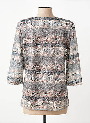 Top coupe cintrée manches 3/4 gris GEVANA femme