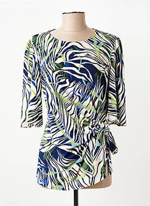 Top tissage jersey manches courtes bleu GEVANA femme