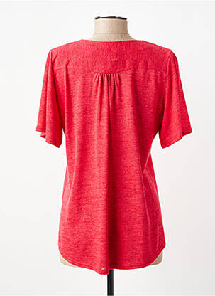 T-shirt col v manches courtes rouge GEVANA femme
