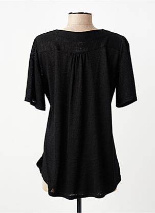 Top tissage jersey manches courtes noir GEVANA femme