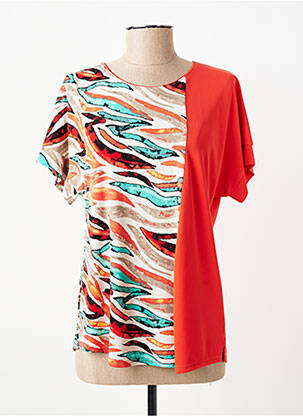 Top stretch manches courtes orange GEVANA femme