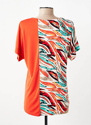 Top stretch manches courtes orange GEVANA femme