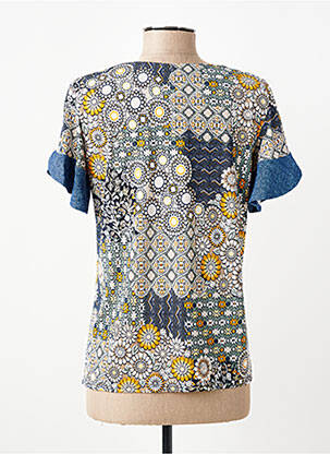 Top tissage jersey manches courtes bleu GEVANA femme