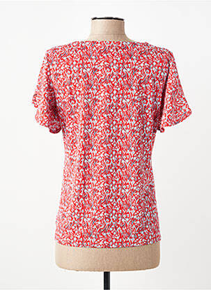 Top tissage crêpe manches courtes rouge GEVANA femme