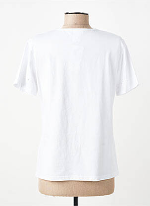 T-shirt col v manches courtes blanc GEVANA femme