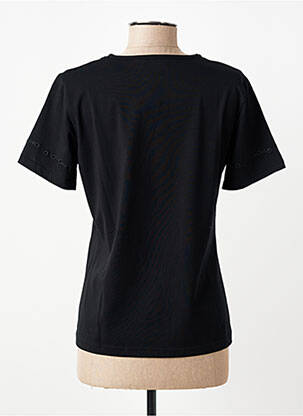 T-shirt col v manches courtes noir GEVANA femme