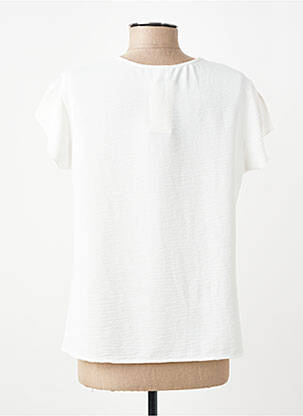 Top coupe fluide manches courtes beige GEVANA femme