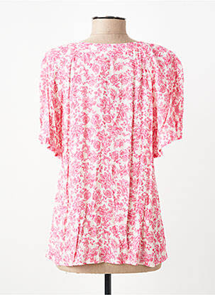 Blouse imprimé fleurs manches courtes rose GEVANA femme