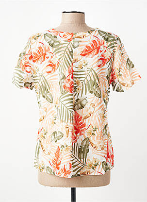 Blouse col rond manches courtes orange GEVANA femme