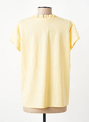Blouse tissage crêpe manches courtes jaune GEVANA femme