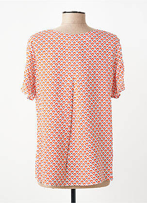 Blouse imprimé fleurs manches courtes orange GEVANA femme