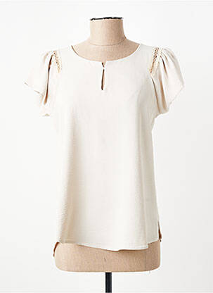 Blouse manches courtes manches courtes beige GEVANA femme