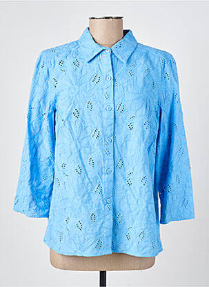 Chemisier manches longues manches longues bleu GEVANA femme