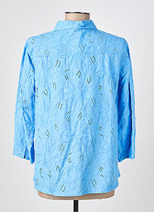 Chemisier manches longues manches longues bleu GEVANA femme