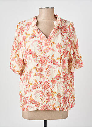 Blouse manches courtes manches courtes beige GEVANA femme