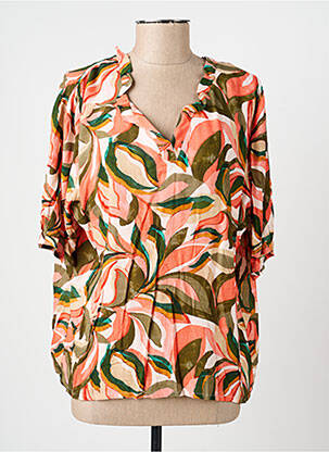 Blouse imprimé fantaisie manches courtes rose GEVANA femme
