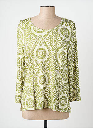 T-shirt manches 3/4 manches 3/4 vert GEVANA femme