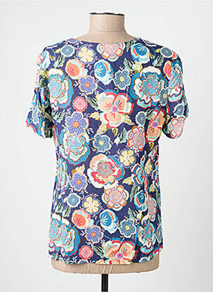 Chemisier manches courtes manches courtes bleu GEVANA femme