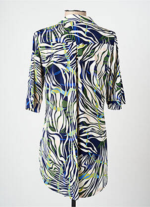 Tunique manches courtes tissage crêpe bleu GEVANA femme
