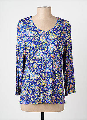 Top tissage jersey manches longues bleu GEVANA femme