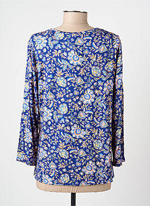 Top tissage jersey manches longues bleu GEVANA femme