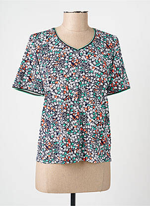 T-shirt imprimé fantaisie manches courtes vert GEVANA femme