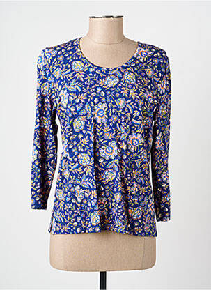 Top tissage jersey manches longues bleu GEVANA femme