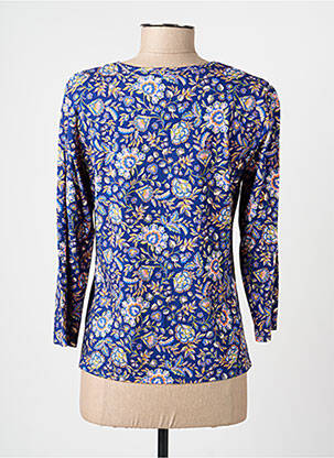 Top tissage jersey manches longues bleu GEVANA femme