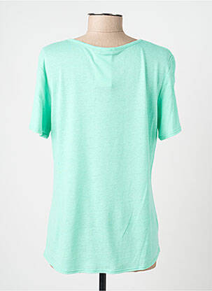 T-shirt col v manches courtes vert GEVANA femme