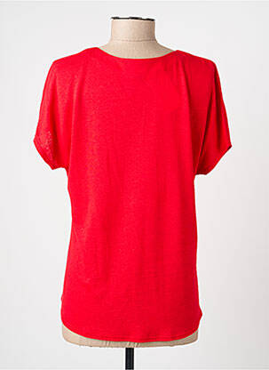 T-shirt col v manches courtes rouge GEVANA femme