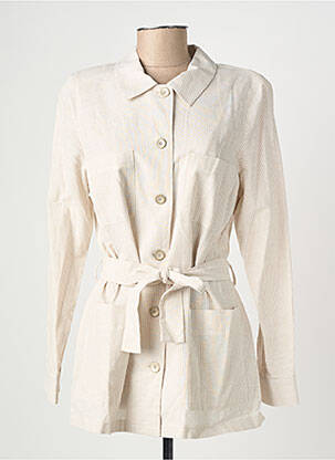 Veste casual epaulette beige GEVANA femme
