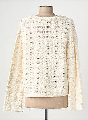 Gilet manches longues resserrée sur le bas beige GEVANA femme