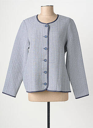 Veste casual col rond bleu GEVANA femme