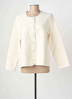 Veste casual col rond beige GEVANA femme