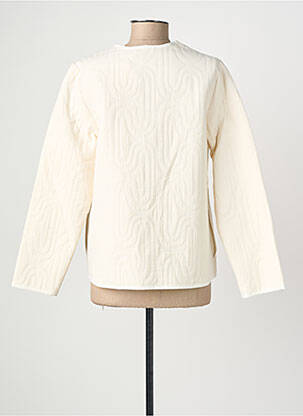 Veste casual col rond beige GEVANA femme