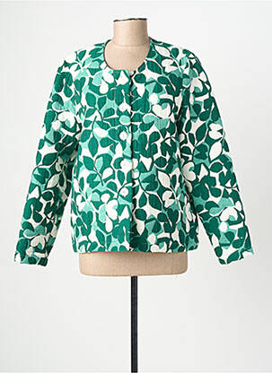 Veste casual col rond vert GEVANA femme
