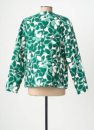 Veste casual col rond vert GEVANA femme