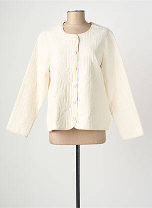 Veste casual col rond beige GEVANA femme
