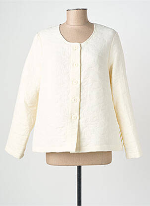 Veste casual col rond beige GEVANA femme