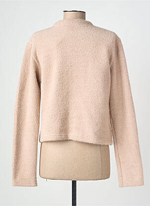 Gilet manches longues maille maille poilu beige GEVANA femme