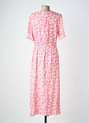 Robe longue manches courtes manches courtes rose GEVANA femme
