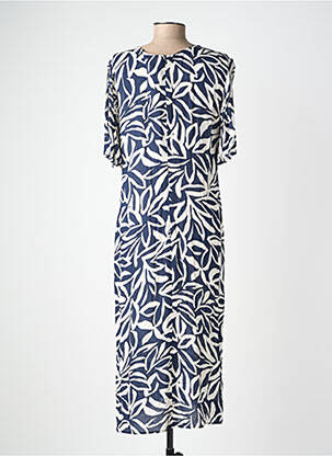 Robe longue imprimé fantaisie manches courtes bleu GEVANA femme