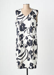 Robe mi-longue imprimé fleurs sans manche noir GEVANA femme