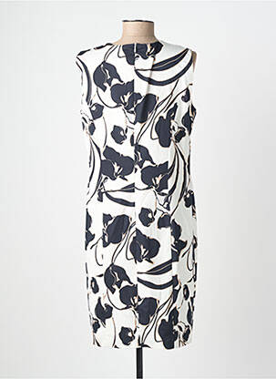 Robe mi-longue imprimé fleurs sans manche noir GEVANA femme